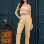 Lemon Banarasi Blazer Set