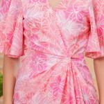 Flamingo Pink Knot Detail Wrap Dress