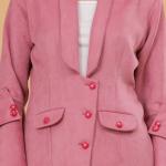 Dusty Leatherette Rose Pink Blazer Set