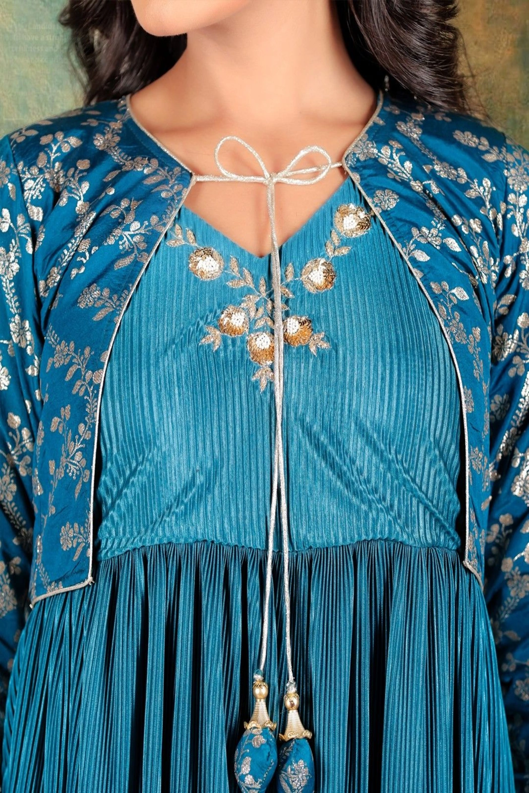 Peacock Blue Koti-Gown