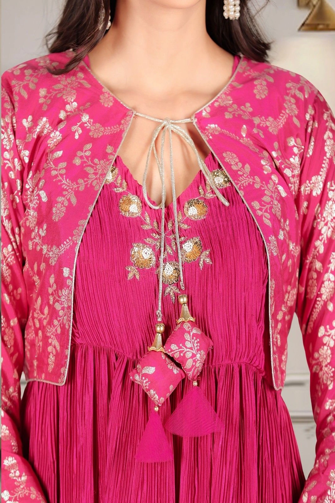 Regal Pink Rose Koti-Gown