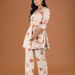 Cream Breeze Peplum Co-ord Set