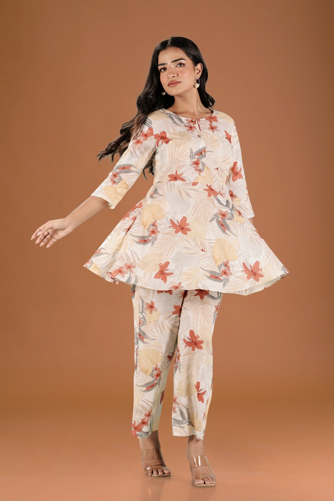 Off white Multicolor Cotton co-ord set