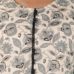 White and Black Floral Kurta Set