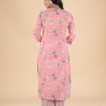 Baby Pink Floral Print Kurta Set