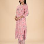 Baby Pink Floral Print Kurta Set