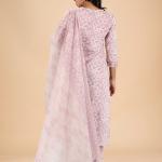 Mauve Floral Embroidered Kurta Set