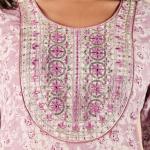 Mauve Floral Embroidered Kurta Set