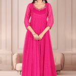 Rani Leheriya Hand-Embroidered Anarkali