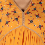 Warm Yellow Hand-Embroidered Anarkali Set