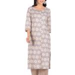 Grey and White Floral Kurta Set