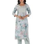 Pastel Blue Floral Embroidered Kurta Set